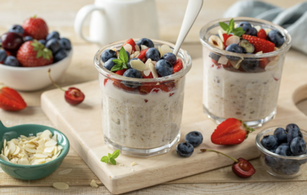 Overnight oats met amandelmelk
